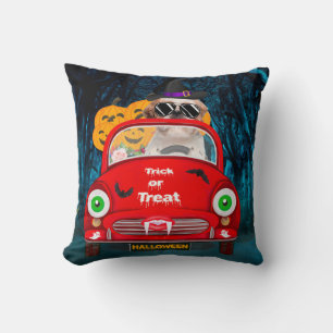 Coussin Chien Shih Tzu Conduisant une Voiture Effrayante H