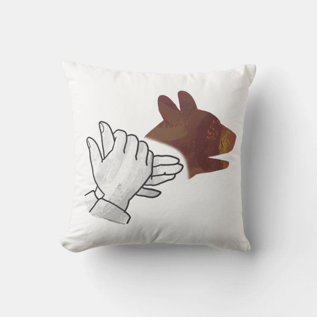 Coussin Chien Silhouette main Brown (Recto)
