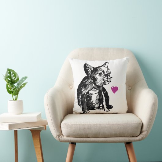 Coussin Chien-taureau français Dessin Poussin (Chaise)