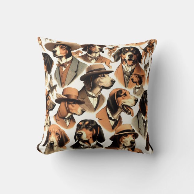 Coussin Chien vintage sans soudure (Recto)