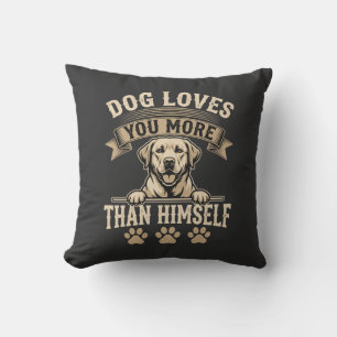 Coussin Chien Vous Aime Plus Que Lui-Même Vintage