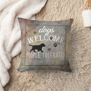 Coussin chiens accueil personnes tolérées style en détress