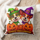 Coussin Chiens Adorables en Costumes d'Halloween (Couverture)