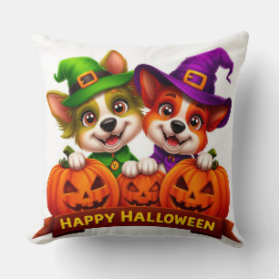Coussin Chiens adorables en costumes d'Halloween