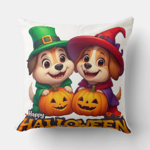 Coussin Chiens adorables en costumes d'Halloween