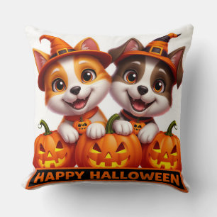 Coussin Chiens adorables en costumes d'Halloween