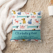 Coussin Chiens amusants statistiques de naissance (Couverture)