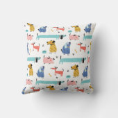 Coussin Chiens amusants statistiques de naissance (Verso)