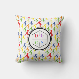 Coussin Chiens arc-en-ciel