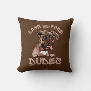 Coussin CHIENS AVANT DUDES Olde English Bulldog drôle chie