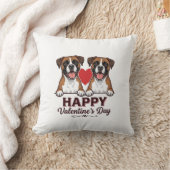 Coussin Chiens Boxer Joyeuse Saint-Valentin Vintage (Couverture)
