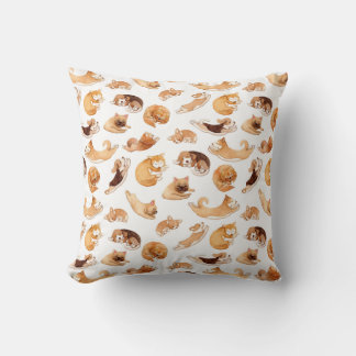 Coussin Chiens d'aquarelle mignons Motif illustrés