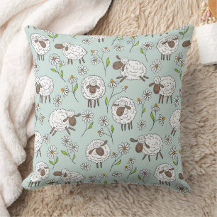 Coussin Chiens de comptage sur le bleu de verre de mer