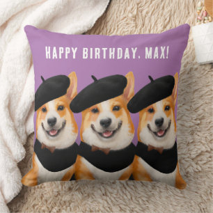 Coussin Chiens De Corgi Chic Chic Vous Souhaitent Bon Anni