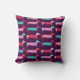 Coussin Chiens de Dachshund : Motif mignon sans couture.