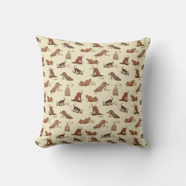 Coussin Chiens de fouille - motif de vacances de plage. (Recto)