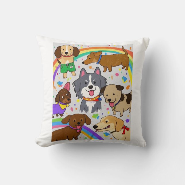 Coussin Chiens de jeu Chiens Chiens Chiens Chiens Chiens (Recto)