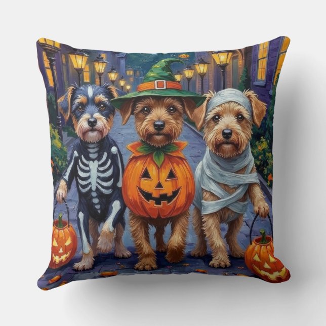 Coussin Chiens de Lowchen Costumes d'Halloween à l'essai o (Verso)
