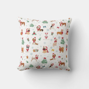 Coussin Chiens de Noël en accessoires de vacances