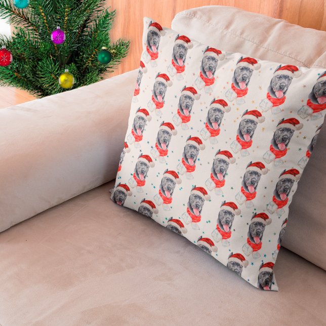 Coussin Chiens de race Cane Corso étoiles de Noël (Créateur téléchargé)