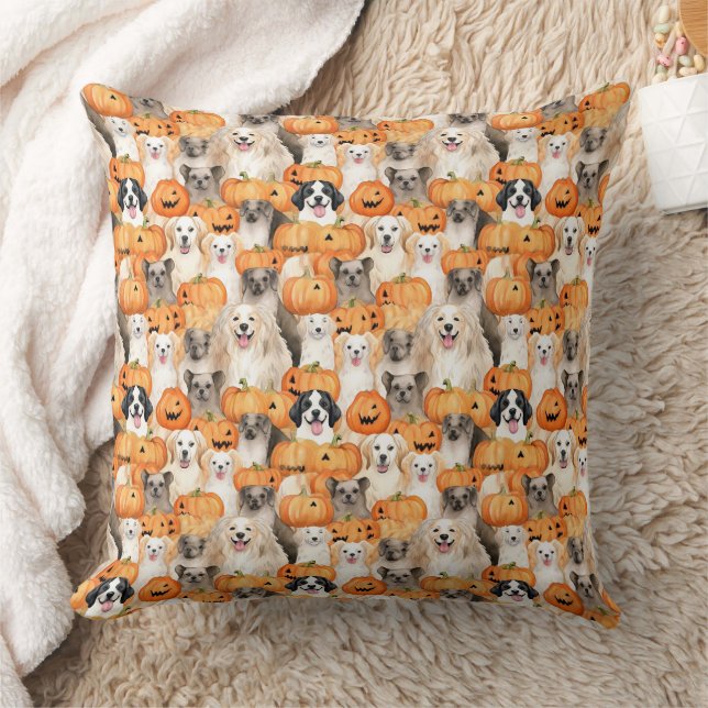 Coussin Chiens d'Halloween - Races de chiens mignons avec  (Couverture)