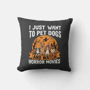 Coussin Chiens drôles d'Halloween vecteur de films d'horre
