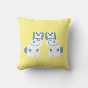 Coussin Chiens du Staffordshire bleu