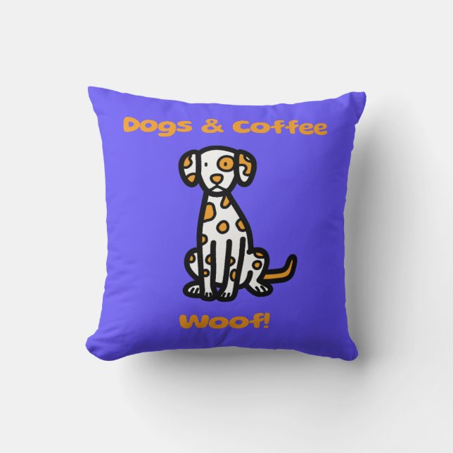Coussin Chiens et Café Ouah ! (Recto)