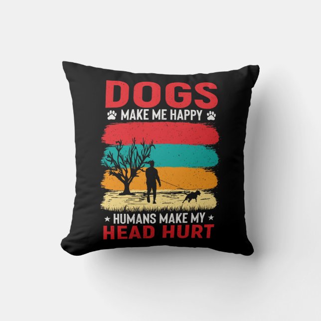 Coussin Chiens et Humours humains (Recto)