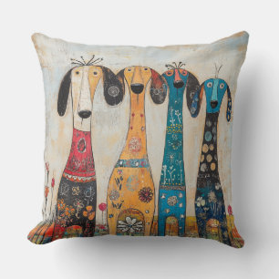 Coussin Chiens Fous Longs et Élancés