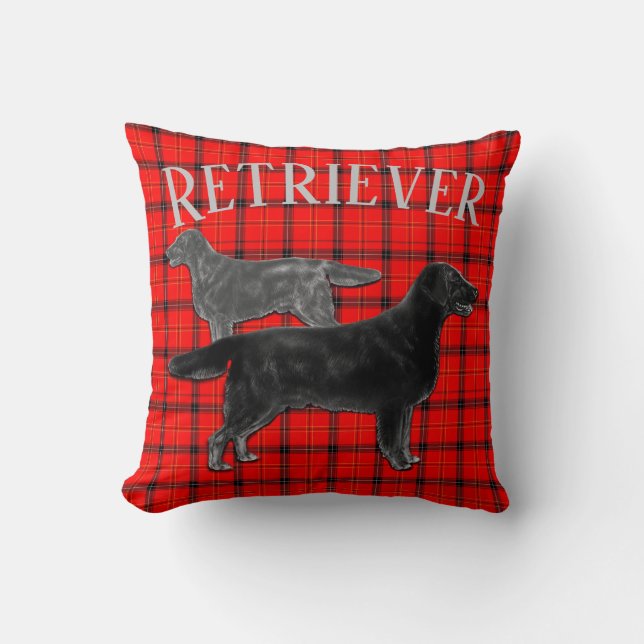 Coussin Chiens Retrievers Sur Carreaux (Recto)