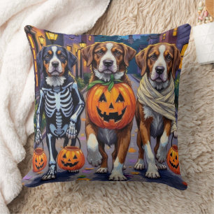 Coussin Chiens Saint-Bernard en costumes d'Halloween