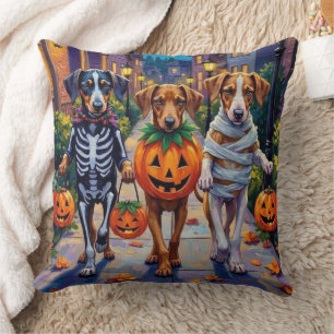 Coussin Chiens Silken Windhound en costumes d'Halloween