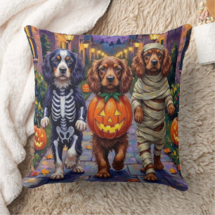 Coussin Chiens Sussex Spaniel en costumes d'Halloween