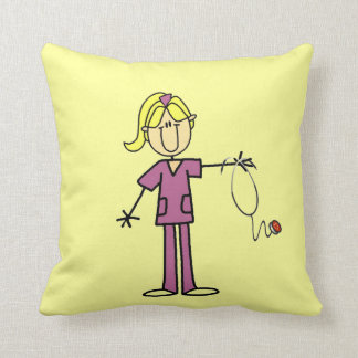 Coussin Chiffre femelle blond infirmière de bâton