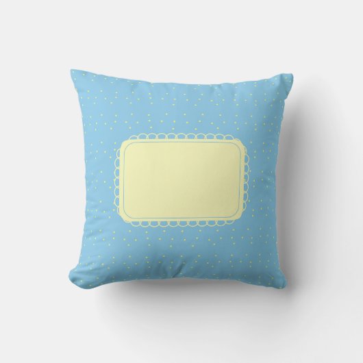 Coussin Chiffres Bébé Bleu et Jaune (Recto)