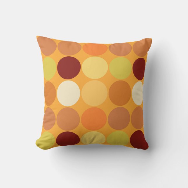 Coussin Chiffres du milieu du siècle, or de moutarde et Br (Recto)