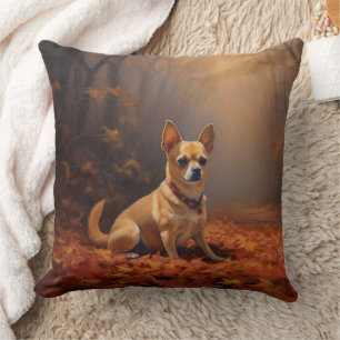 Coussin Chihuahua à l'automne Leaves automne Inspire