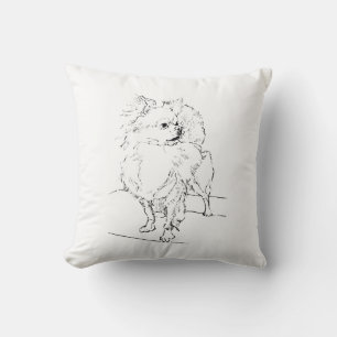 Coussin Chihuahua à poils longs - Illustration de chien mi