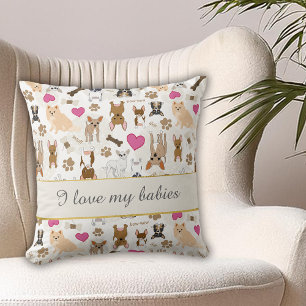 Coussin Chihuahua Empreintes de Pattes de Chiens Drôles et