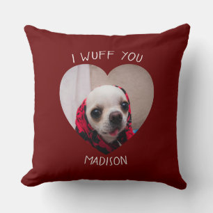 Coussin Chihuahua mignon wua vous aimez Saint Valentin pho