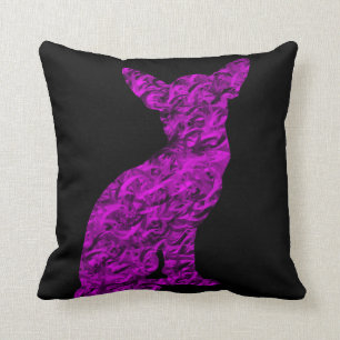 Coussin Chihuahua rose et noir