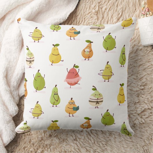 Coussin Children's pattern of fun pears (Couverture)