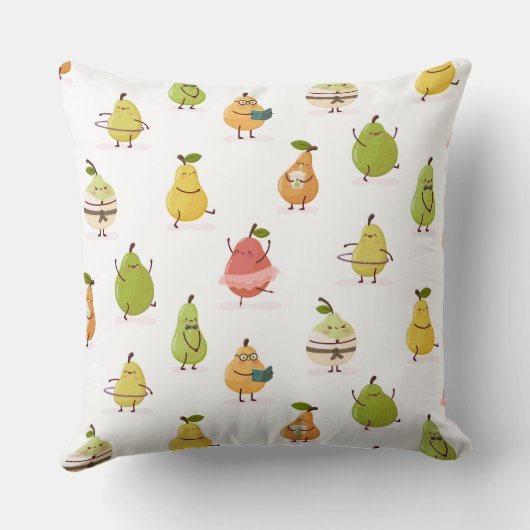 Coussin Children's pattern of fun pears (Verso)