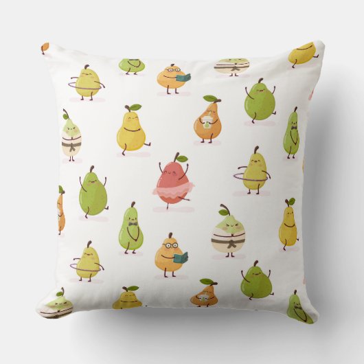 Coussin Children's pattern of fun pears (Recto)