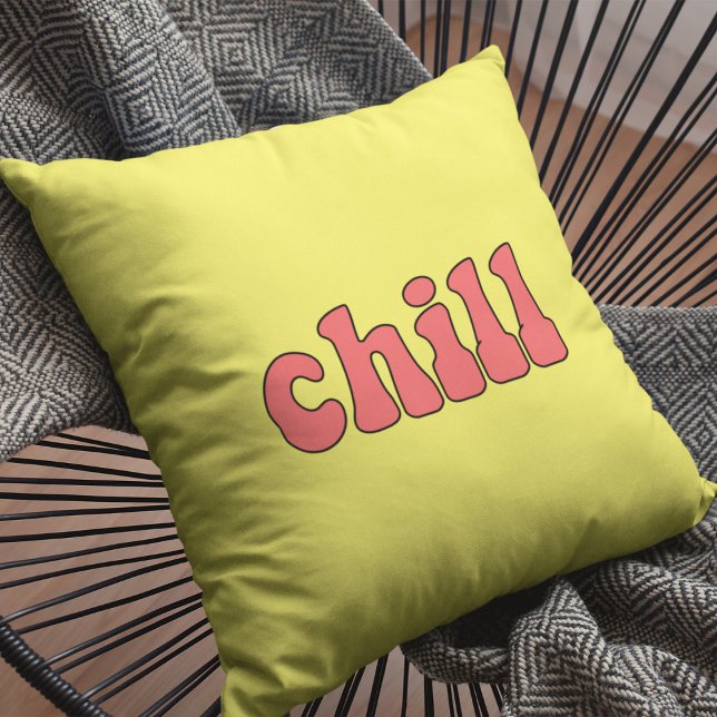 Coussin Chill drôle rétro (Créateur téléchargé)
