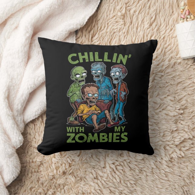 Coussin Chillin Avec Mes Zombies Halloween Garçons Enfants (Couverture)