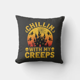 Coussin Chillin Halloween Avec Mes Creeps Château Hanté De