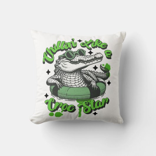 Coussin Chillin' Like a Croc Star Cool pour enfants (Recto)