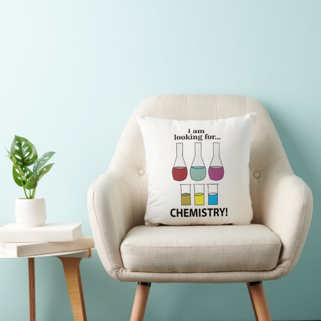 Coussin Chimie Drôle Je cherche la chimie (Chaise)